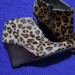 Cheetah Wedge Booties